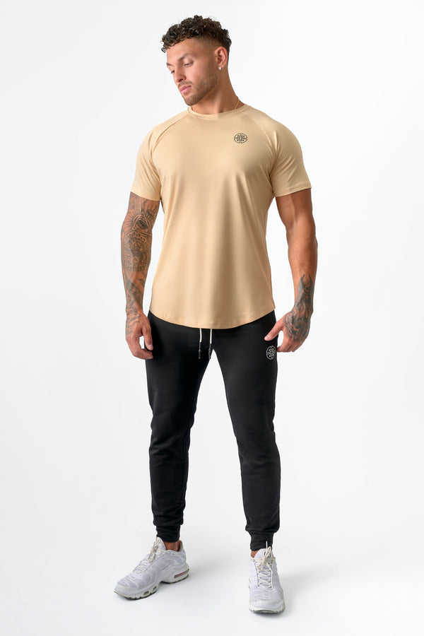FITTED TEE - CURVED HEM - CHAMPAGNE