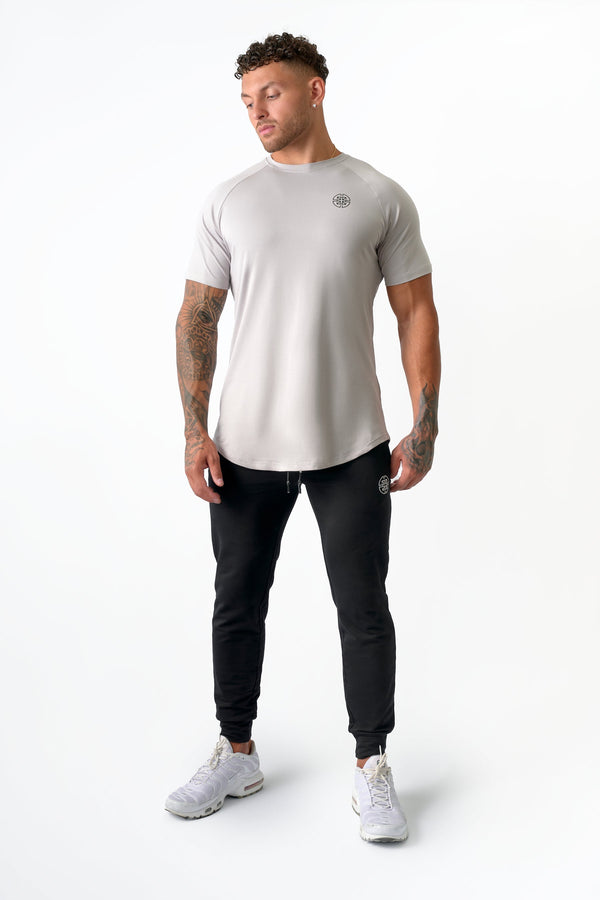 FITTED TEE - CURVED HEM - GRAY